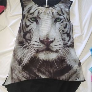 White tiger tank top